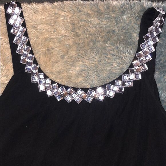 NEW Yumi Kim 100% Silk Black and Crystal Tank Top - Picture 4 of 4